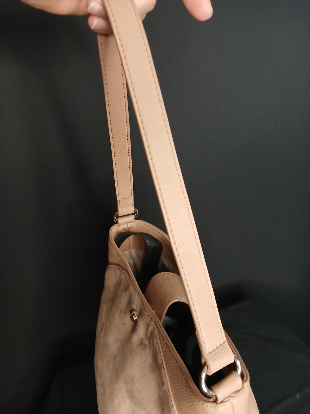 Lauren Conrad Suede Shoulder Tote in Nude Pink - Picture 13 of 16